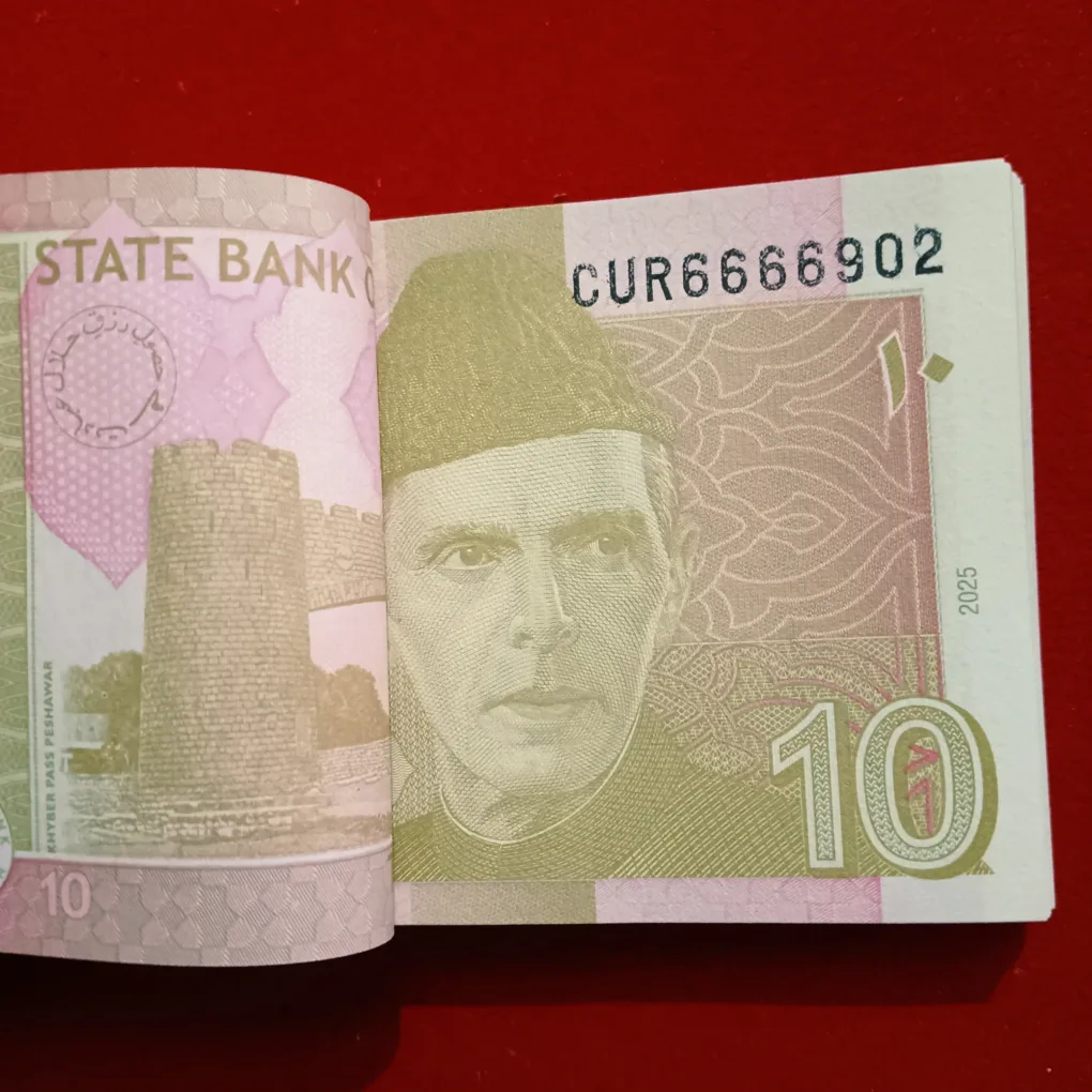 Rare 10 Rupees Semi Fancy Bundle 6666901 Year 2025 State Bank of Pakistan