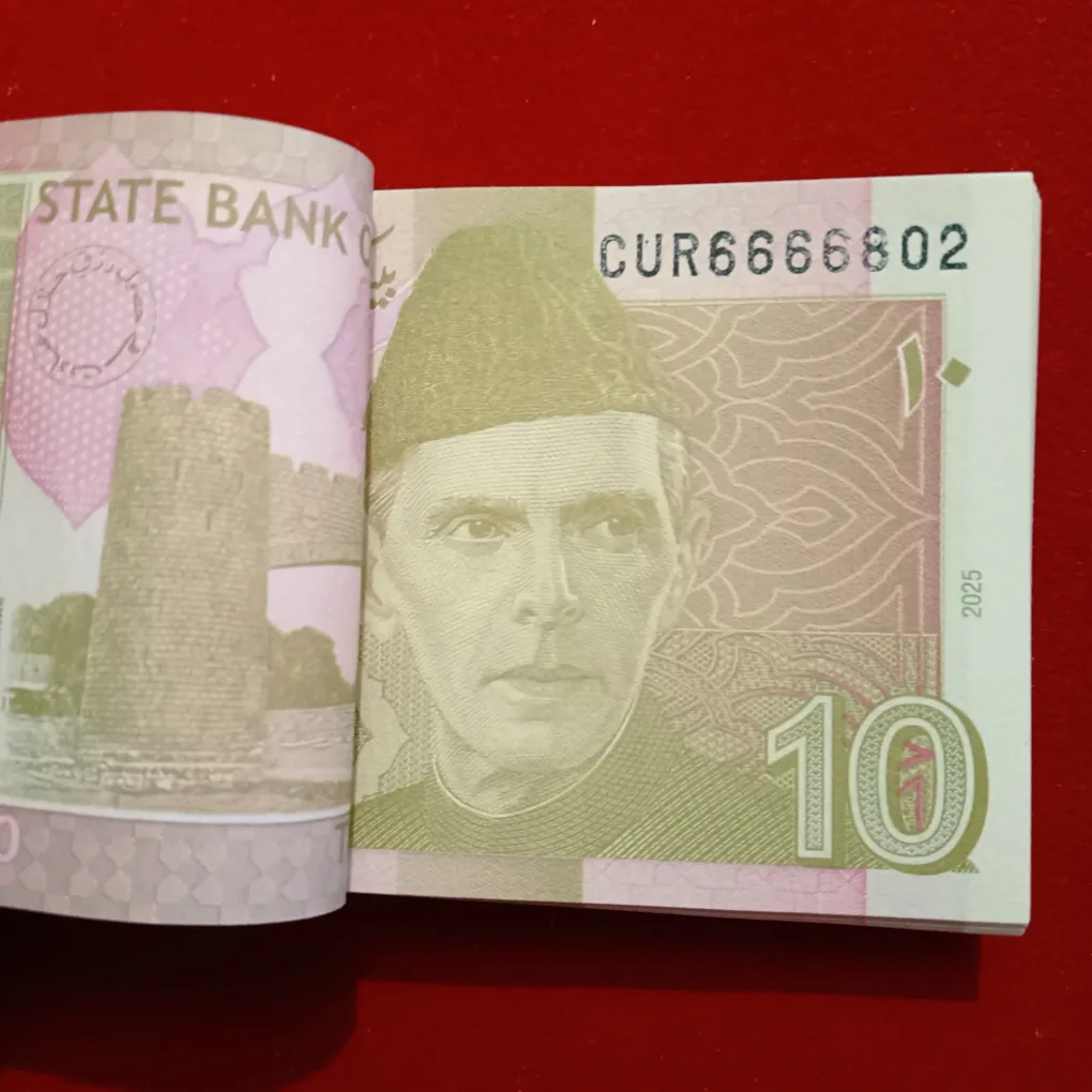 Rare 10 Rupees Semi Fancy Bundle 6666801 Year 2025 State Bank of Pakistan