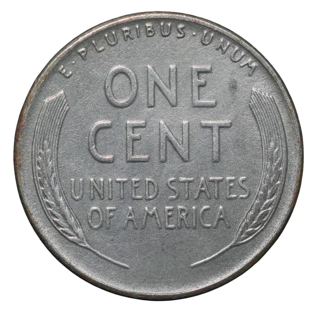Old Zinc Plated Steel 1 Cent of USA (AD 1943) with Abraham Lincoln Very Rare
