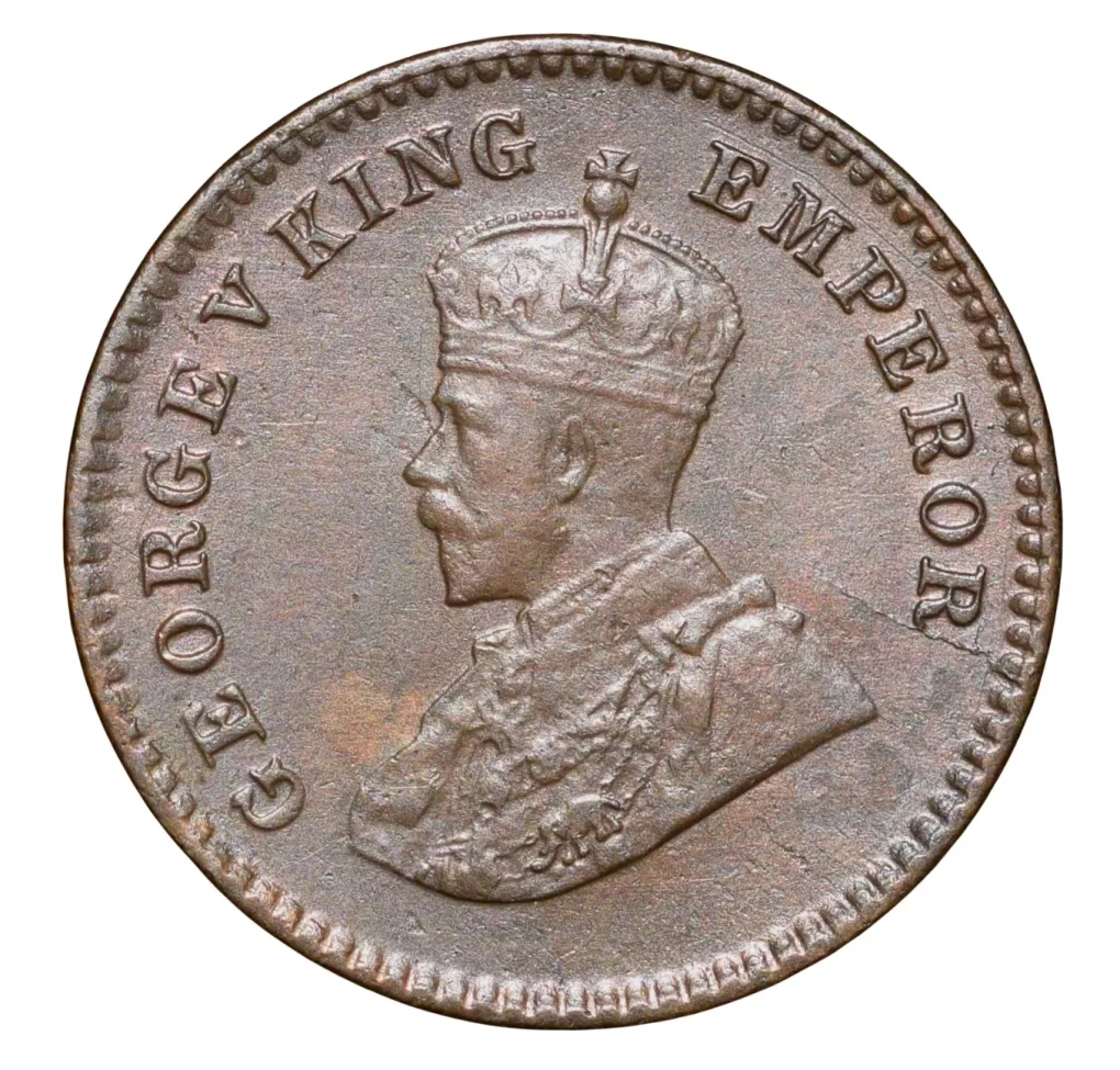 Bronze 1/12 Anna of George V (AD 1925) of Calcutta Mint About UNC Grade Rare
