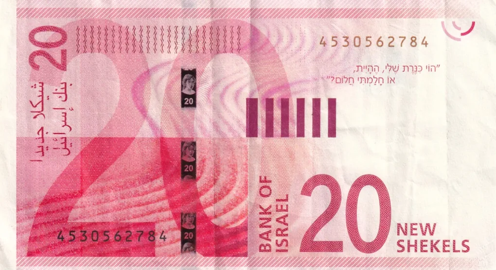 Israel 20 New Shekels Rachel Bluwstein