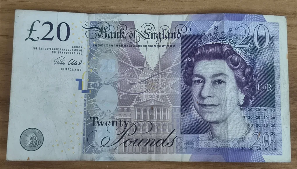 England 20 Pounds - Elizabeth II Adam Smith Rare Note