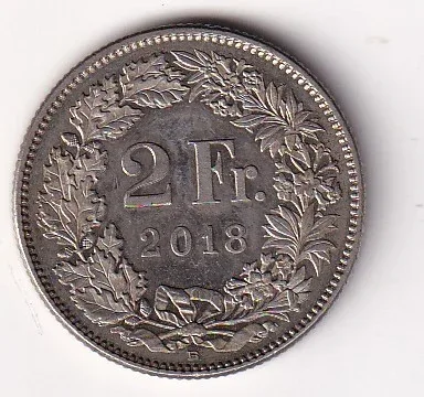 Switzerland 2 Francs (Helvetia standing) 2018 Rare Coin