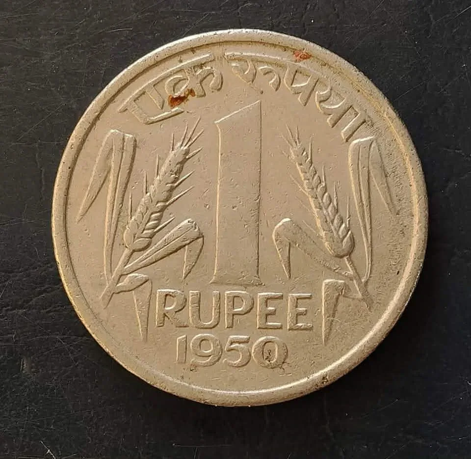 Government of India Denominaton 1₹ Metal copper nickel  Year 1950 Same and similar piece available