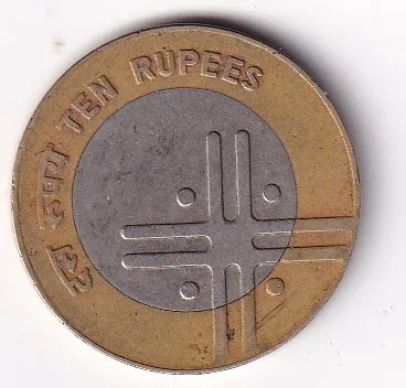 India 10 Rupees 2005 (● Noida mint ) Unity in Diversity Bimetallic Rare Coin