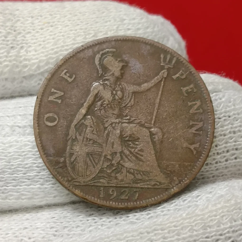 Rare One Penny Copper Coin featuring the Portrait of King George V of the United Kingdom 1 Pcs Only