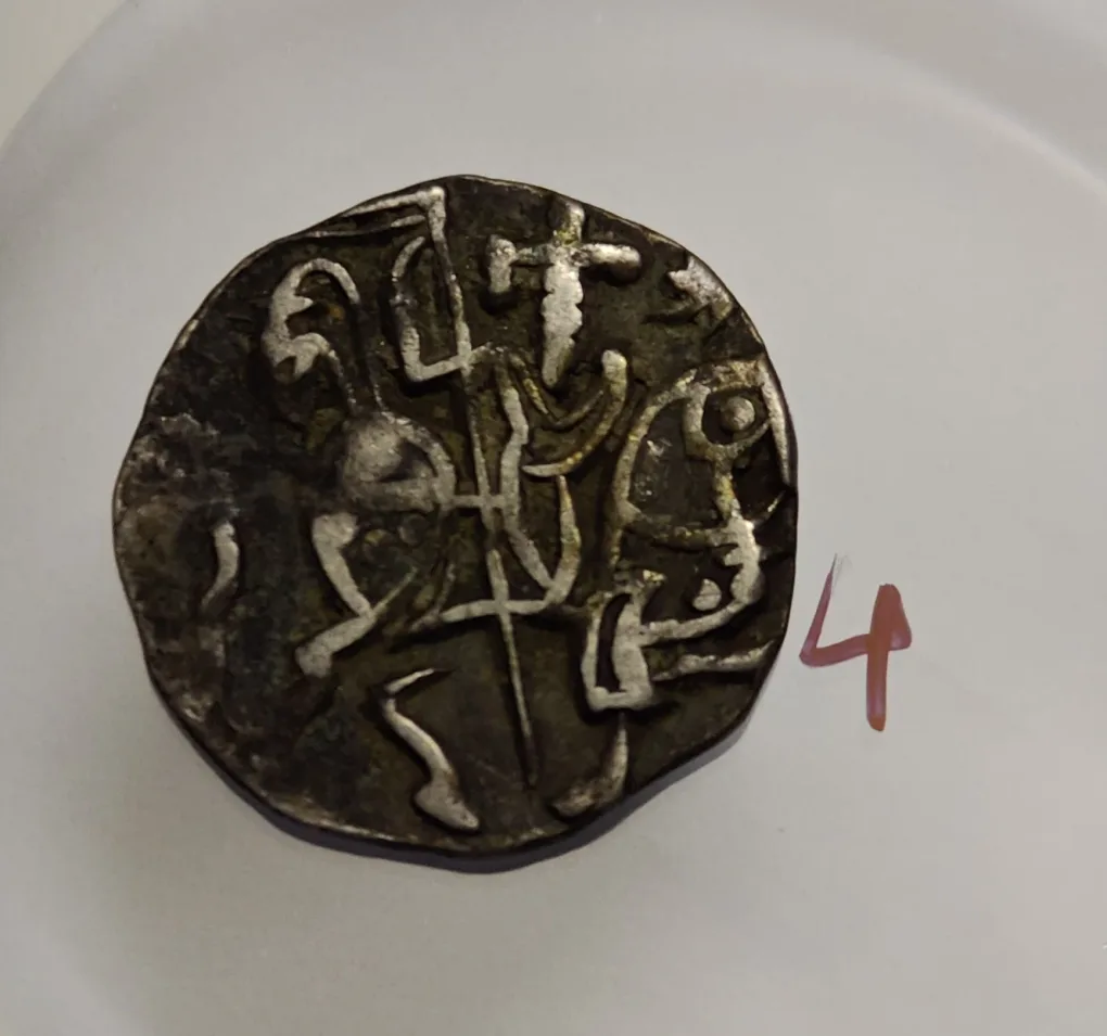 Hindu Shahis Bull And Horseman Silver Coin High Grade