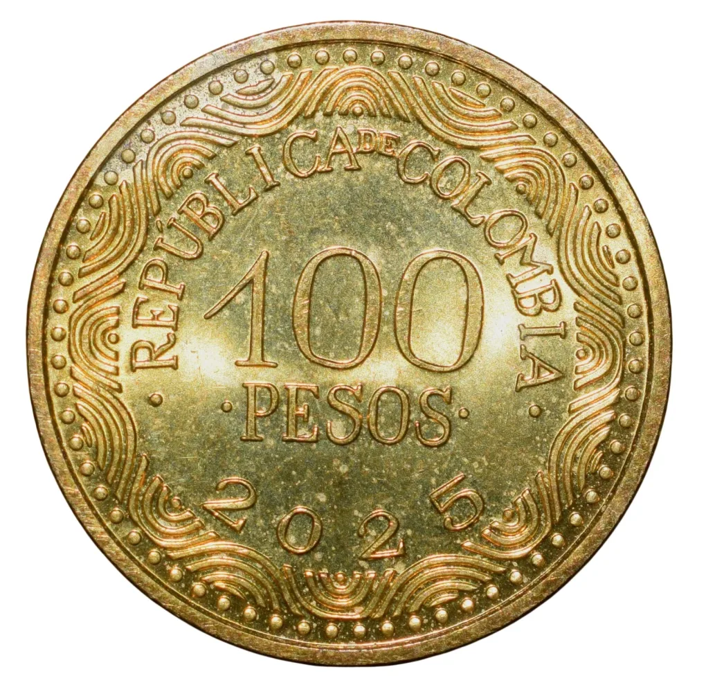 Brass Plated Steel 100 Pesos of Colombia (AD 2025) with The frailejón plant