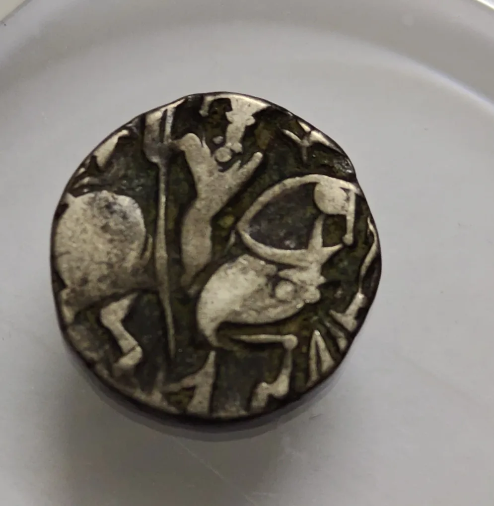 Hindu Shahis Bull And Horseman Silver Coin High Grade