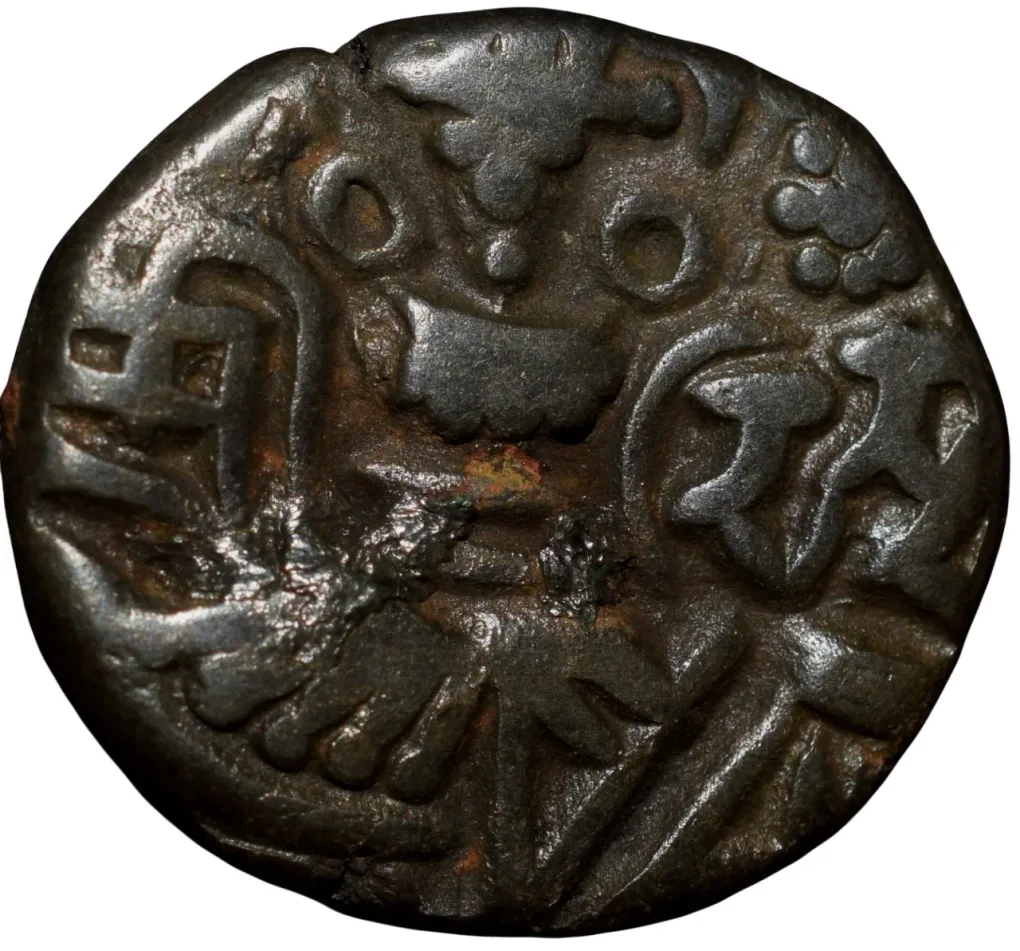 Copper Drachma Coin of Queen Diddha (AD979 -1003) of Lohara's of Kashmir