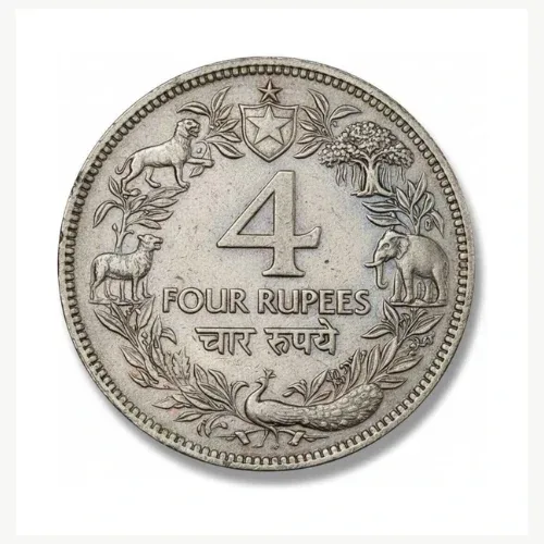 4 Rupees 1939 king George VI , British-India fantasy tokan