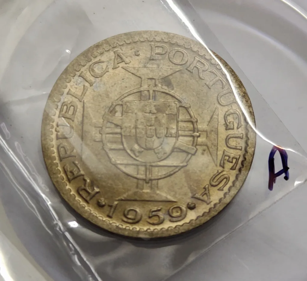 3 Escudos Portuguesa Copper Nickel Year 1959 Estado DA India UNC