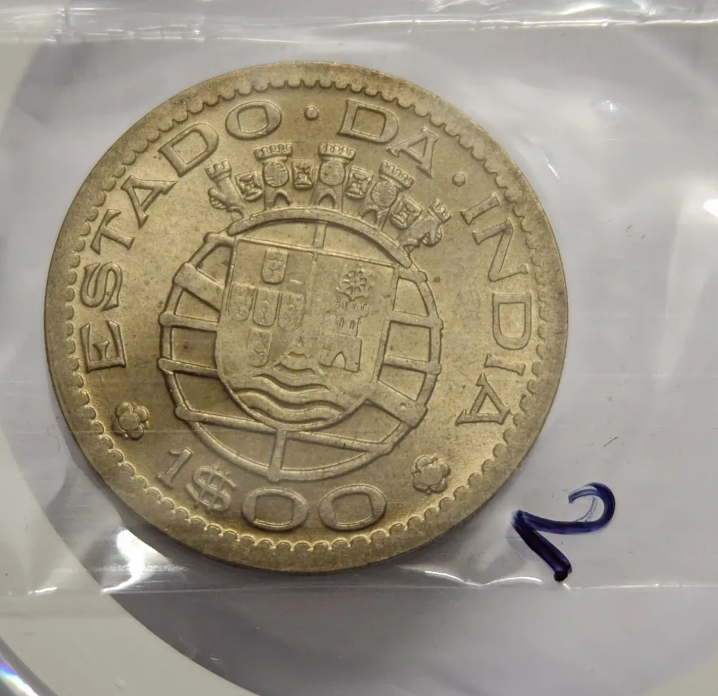 3 Escudos Portuguesa Copper Nickel Year 1959 Estado DA India UNC