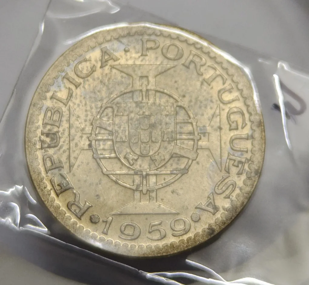 3 Escudos Portuguesa Copper Nickel Year 1959 Estado DA India UNC