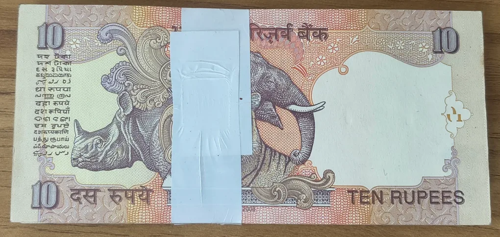 10 RUPEES GOVERNOR Y.B.REDDY (S INSERT 2008) RARE UNC SERIAL PACKET ( 1 NOTE MISSING )