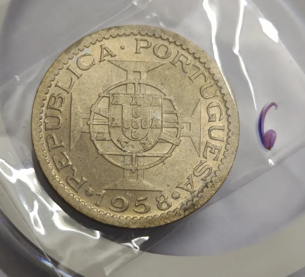 3 Escudos Portuguesa Copper Nickel Year 1958 Estado DA India UNC