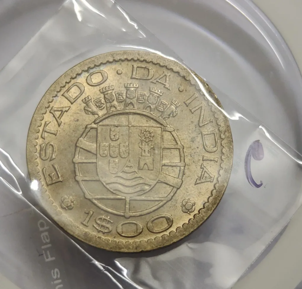 3 Escudos Portuguesa Copper Nickel Year 1958 Estado DA India UNC