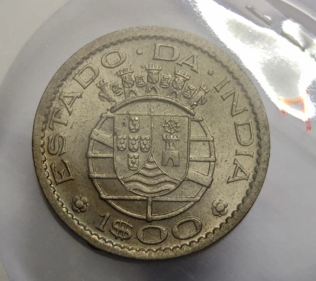 3 Escudos Portuguesa Copper Nickel Year 1958 Estado DA India UNC