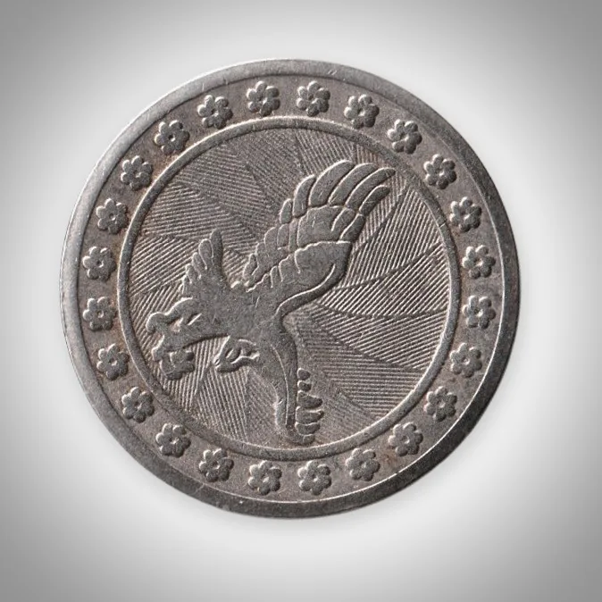 Eagle in Flight Both Sides Amusement Arcade Game Token 22 mm White Metal # A643