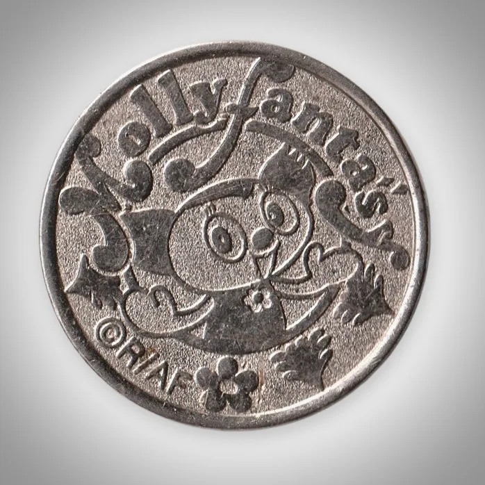 Molly Fanta's Cartoon Mascot Amusement Arcade Game Token 24 mm White Metal # A645