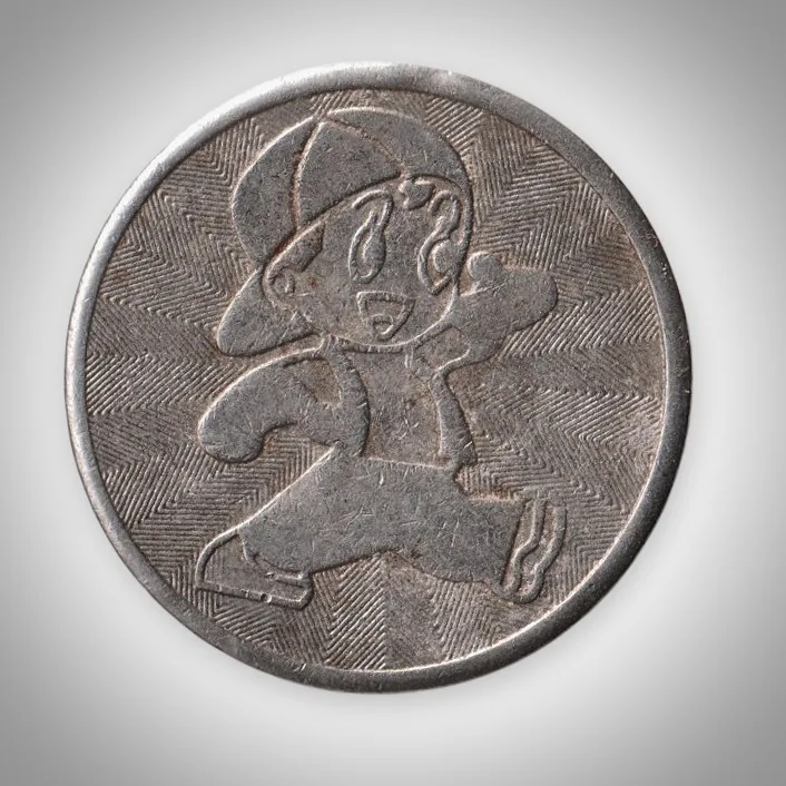 Running Cartoon Boy Amusement Arcade Game Token 24 mm White Metal # A648