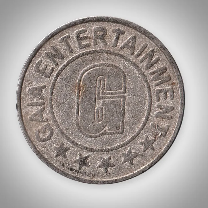 Gaia Entertainment Letter G Amusement Arcade Game Token 25 mm White Metal # A649