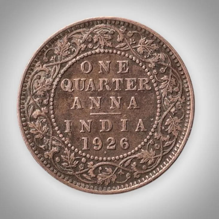 Rare 1/4 Anna 1926 King George V Bombay Mint British India Coin # A631