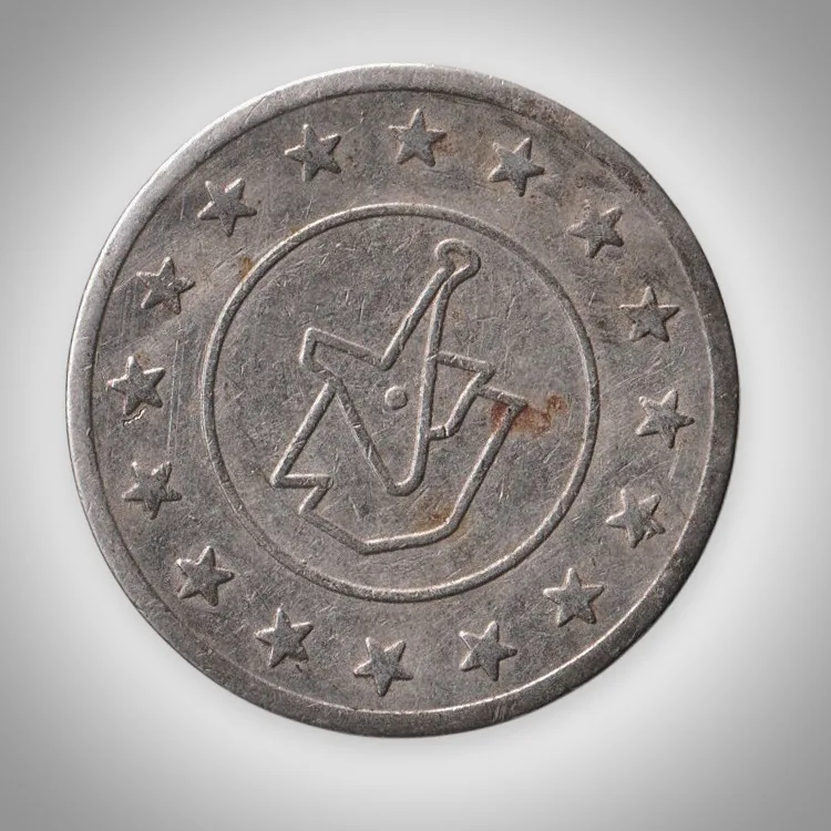 Arrow Logo in Star Circle Amusement Arcade Game Token 26 mm White Metal # A650
