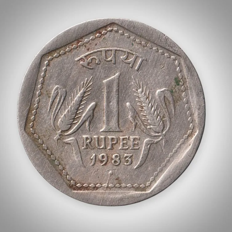 Rare 1 Rupee 1983 Republic of India Bombay Mint Coinage India Coin