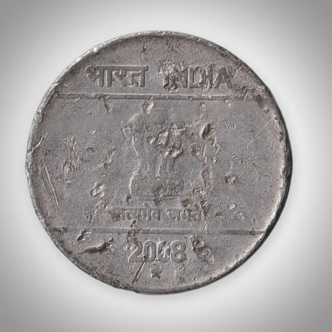 5 Rupees 2008 Commemorative  Wave Republic Coin Coinage Of India Hyderabad Mint.