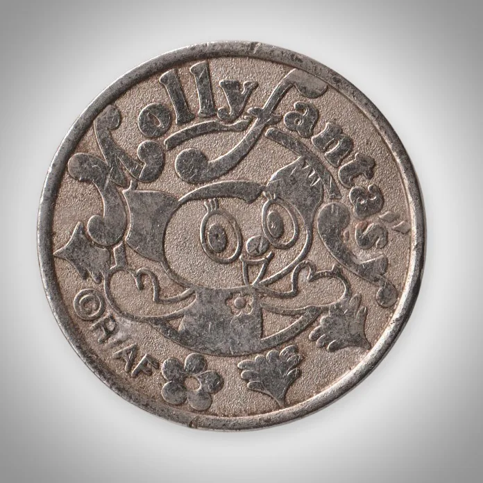 Molly Fanta's Cartoon Mascot Amusement Arcade Game Token 24 mm White Metal # A655
