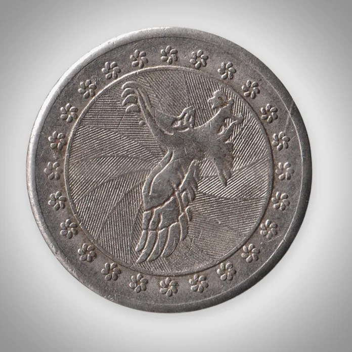 Eagle in Flight Both Sides Amusement Arcade Game Token 24 mm White Metal # A658