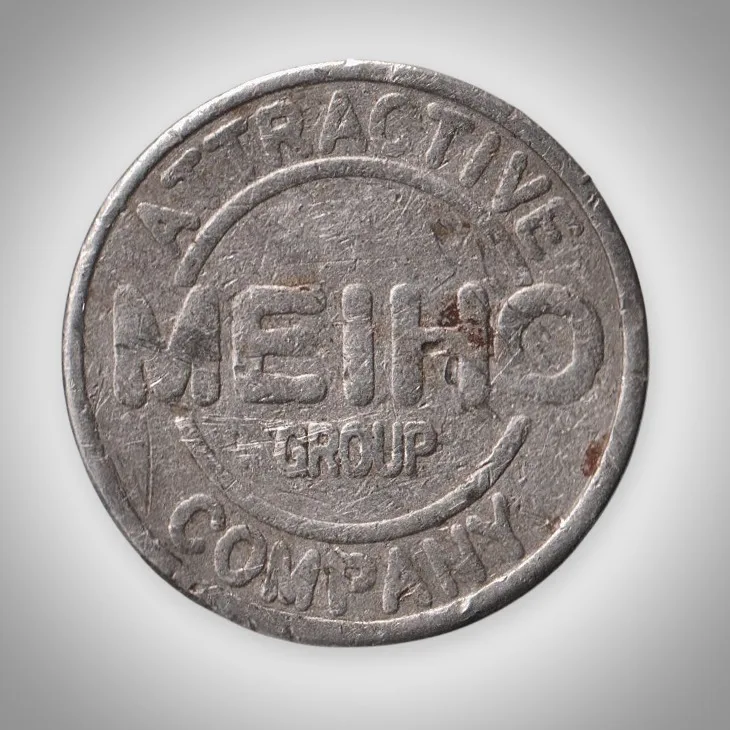 Meiho Group Attractive Company Japan Amusement Arcade Game Token 25 mm White Metal # A662