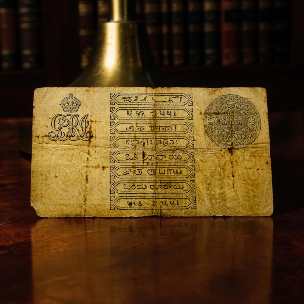 Re 1 British India Banknote Year 1917  Signed By M M S Gubbay Ultra Unique and Rare Delhi Circle Extreme Unique