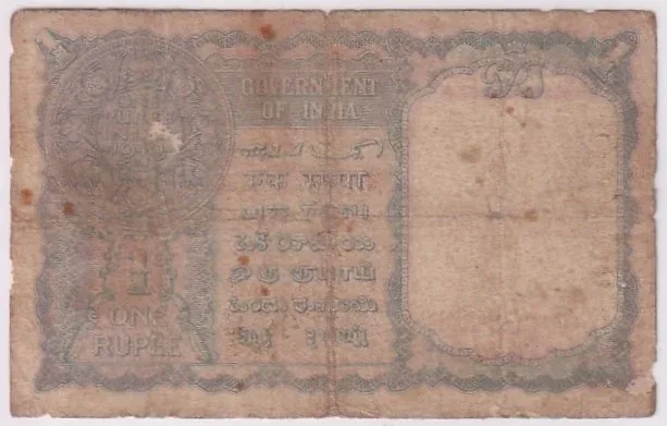 Rare C E Jones Signature 1948 Pakistan Overprint One Rupee Banknote Fine Condition #1