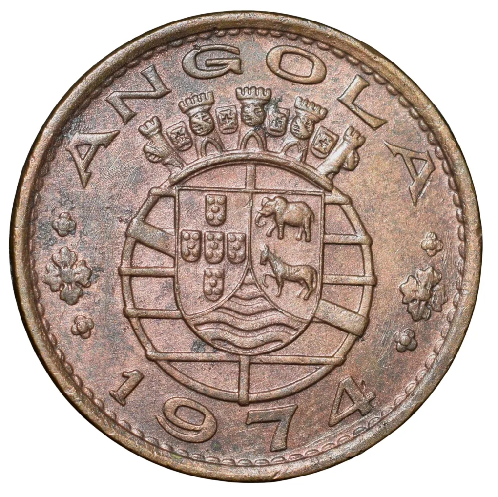 Old 1 Escudo of Portugal Country (AD 1974) Angola Issue Rare