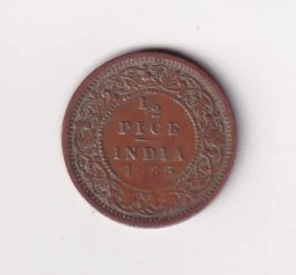 British-India  ½ Pice 1885 - Victoria Rare Coin