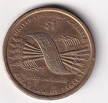 United States 1 Dollar "Native American Dollar" Haudenosaunee — Great Law of Peace 2010 Rare Commemorative Coin