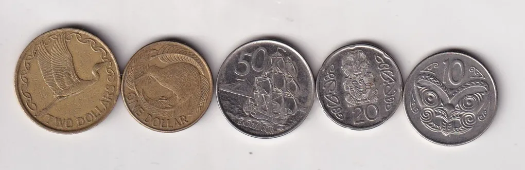 New Zealand 5 Different Denomination With Different Dates Rare (5 Coin) Set