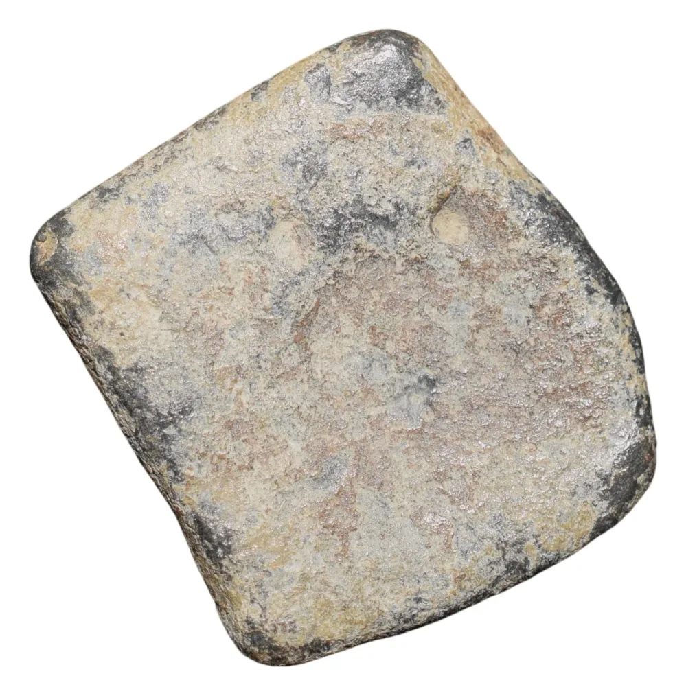 Lead Coin of Rudrasen III? of Western Kshatrapa(AD 348-78) Bull Facing right/3-Arched Hill