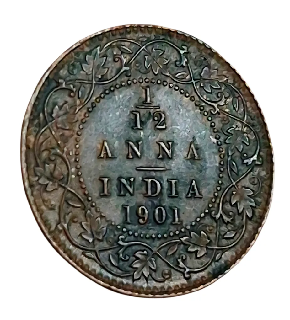 British India Copper 1/12 ANNA Year 1901 VICTORIA EMPRESS in High AUNC Grade.