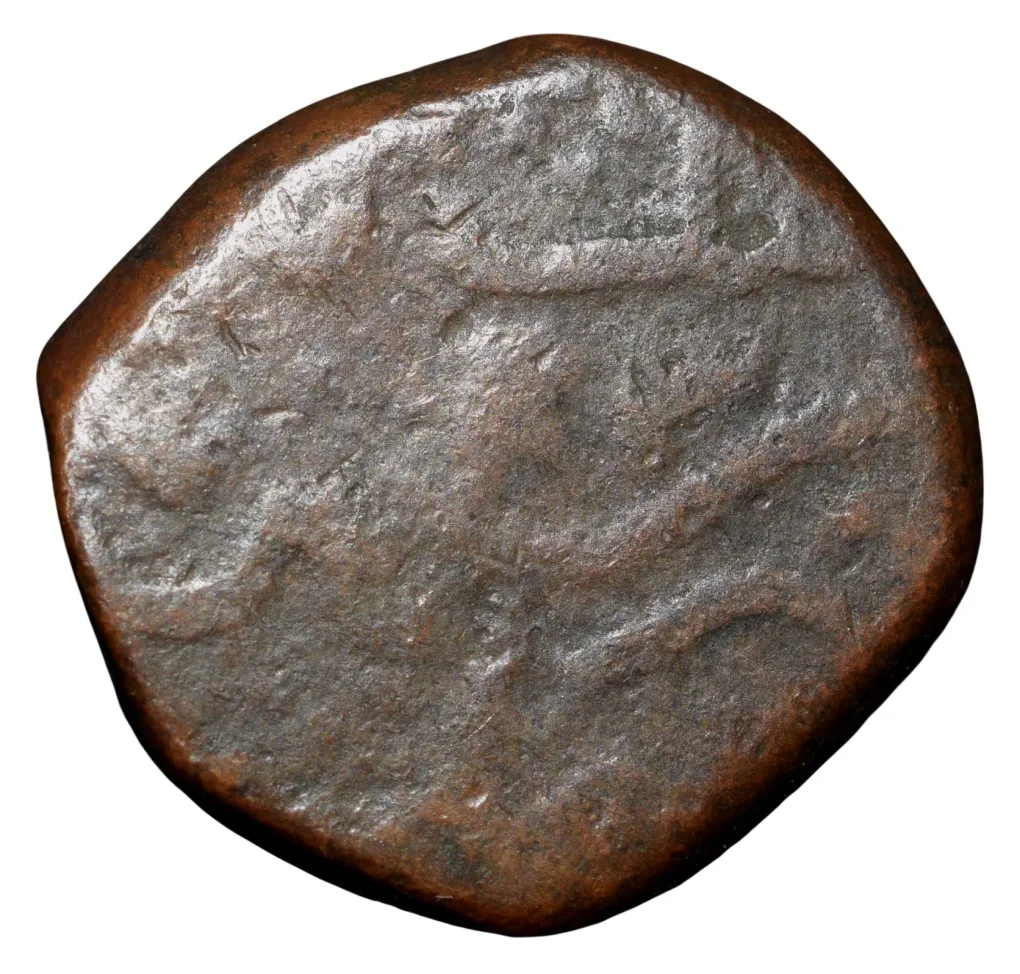 Copper Paisa of Aurangzeb (AD 1658-1707) of Machlipatnam Mint KM 285.6 Fully Dated AH1111/43