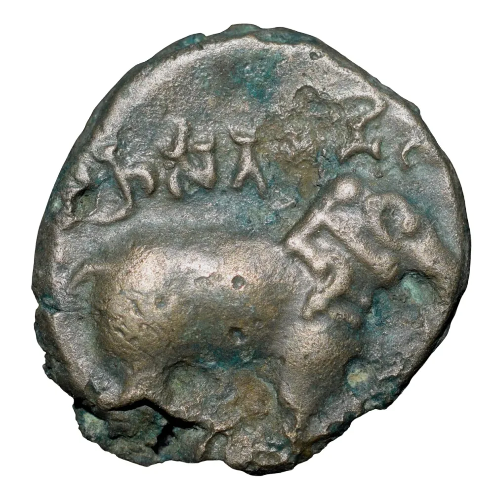 Potin Coin of Yajna Satkarni (1st Cen. BC) of Satavahana Dynasty Elephant Type Banavasi Region