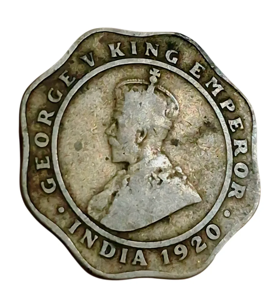 British India 4 ANNAS Cu/Ni Year 1920 King GEORGE-V in Collectable Grade.
