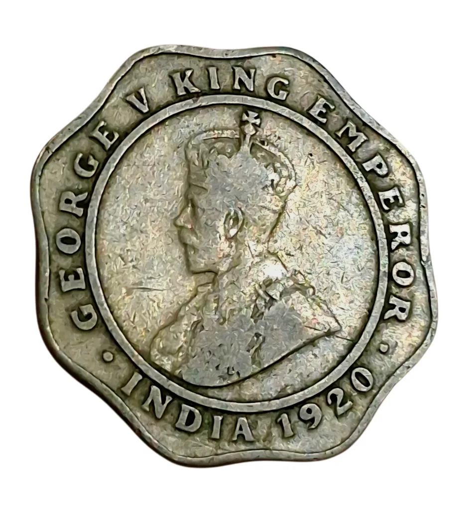 British India 4 ANNAS Cu/Ni Year 1920 King GEORGE-V in High Collectable Grade.