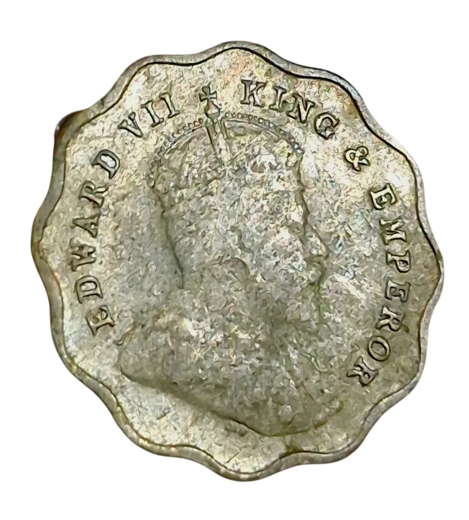 British India ONE ANNA Cu/Ni Year 1910 King EDWARD-VII **RARE** Collectable Grade.