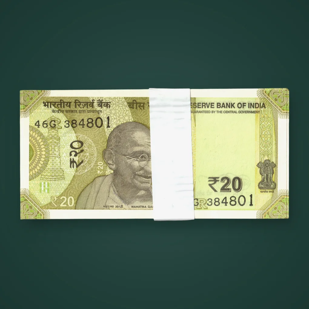 Rare 20 Rupee2026 Serial Wise Complete 100 Bank Note Packet Mahatma Gandhi New Series Sanjay Malhotra Republic India Note Bundle 46G Prefix Republic India Note # A682