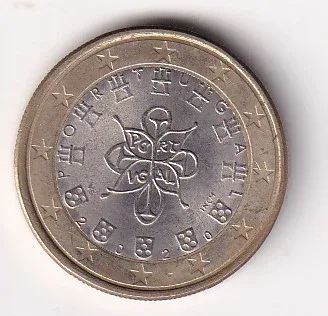 Portugal 1 Euro 1st map 2020 Rare Bimetallic Coin