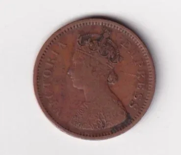 1894 British- India 1/2 Pice (Victoria) Calcutta Mint Rare Coin