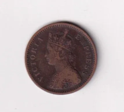 1894 British- India 1/2 Pice (Victoria) Calcutta Mint Rare Coin